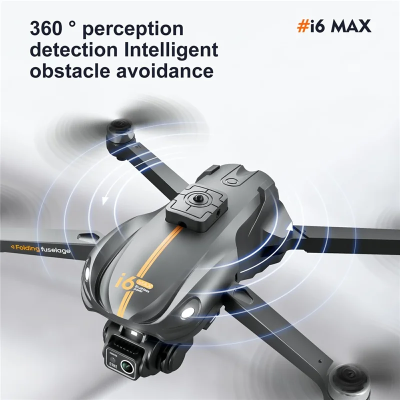 i6 MAX HD Drone de Photographie Aérienne avec Vision Nocturne, Quadricoptère sans Balais avec Évitement d'Obstacles, 2 Batteries