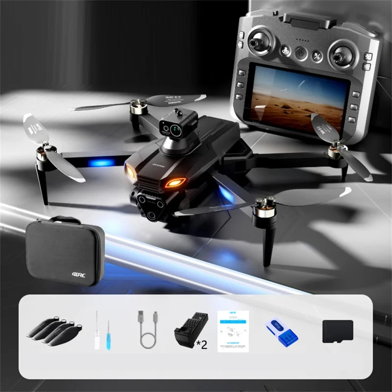 4DRC 4D-M7 Drone per Fotografia Aerea con GPS, Motore Brushless e Rilevamento Ostacoli, Aereo RC con Doppia Batteria - Nero