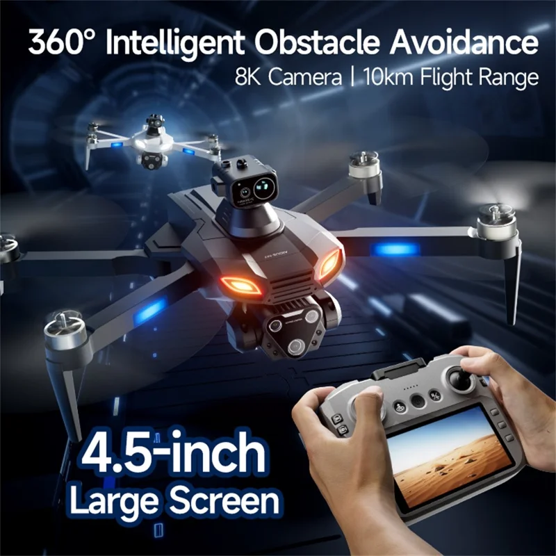 4DRC 4D-M7 Drone per Fotografia Aerea con GPS, Motore Brushless e Rilevamento Ostacoli, Aereo RC con Doppia Batteria - Nero
