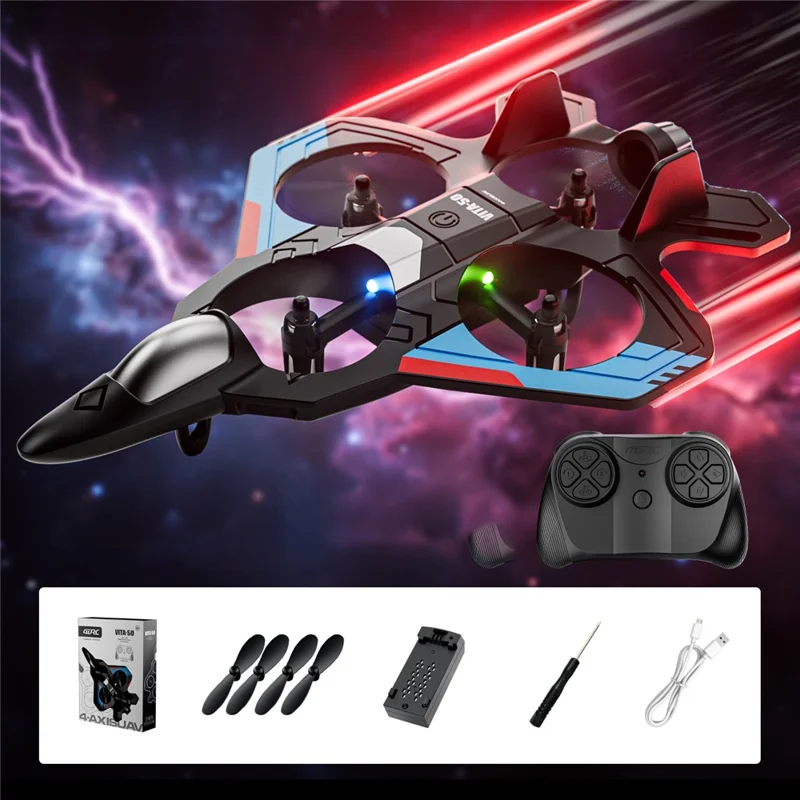 4DRC 4D-V50 Drop Resistant 360 Degree Stunt Roll RC Fighter Jet Aircraft without Camera, Single Battery