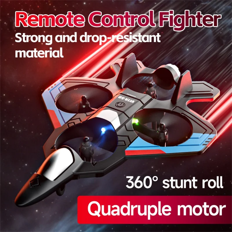 4DRC 4D-V50 Drop Resistant 360 Degree Stunt Roll RC Fighter Jet Aircraft without Camera, 3 Batteries