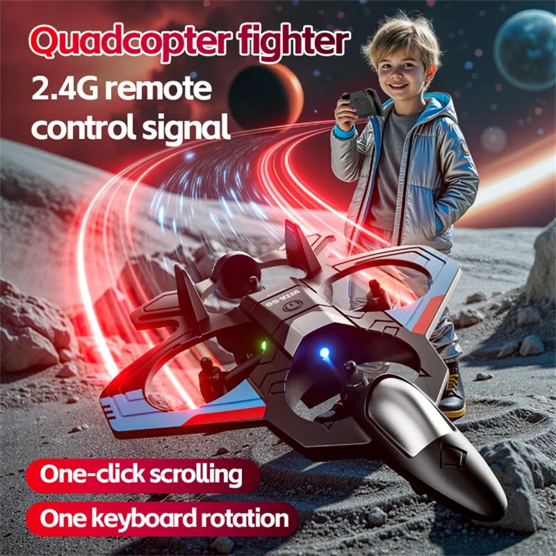 4DRC 4D-V50 Drop Resistant 360 Degree Stunt Roll RC Fighter Jet Aircraft without Camera, 3 Batteries