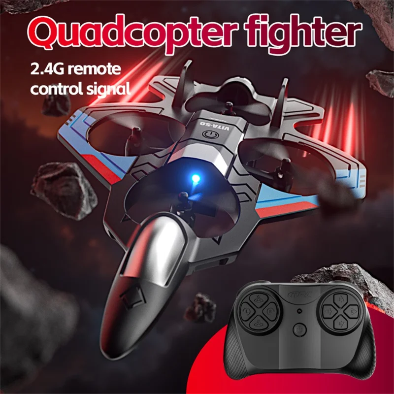 4DRC 4D-V50 Drop Resistant 360 Degree Stunt Roll RC Fighter Jet Aircraft without Camera, 3 Batteries