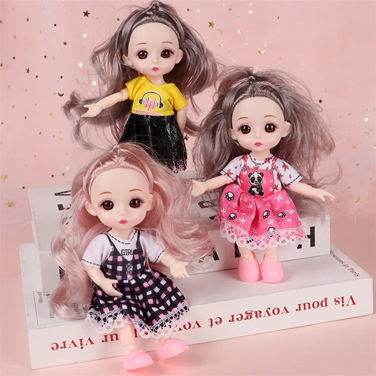 6Pcs / Set 6-inch Cartoon Plastic Simulation Doll Joint Movable Vivid Dolls Children Toy