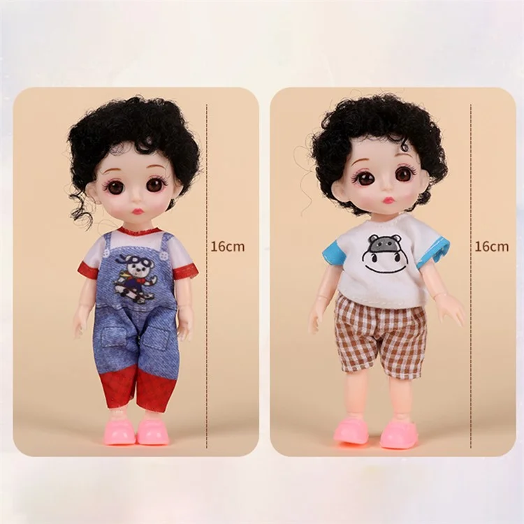 6Pcs / Set 6-inch Cartoon Plastic Simulation Doll Joint Movable Vivid Dolls Children Toy