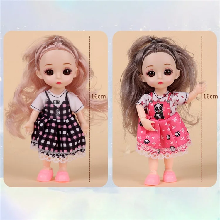 6Pcs / Set 6-inch Cartoon Plastic Simulation Doll Joint Movable Vivid Dolls Children Toy