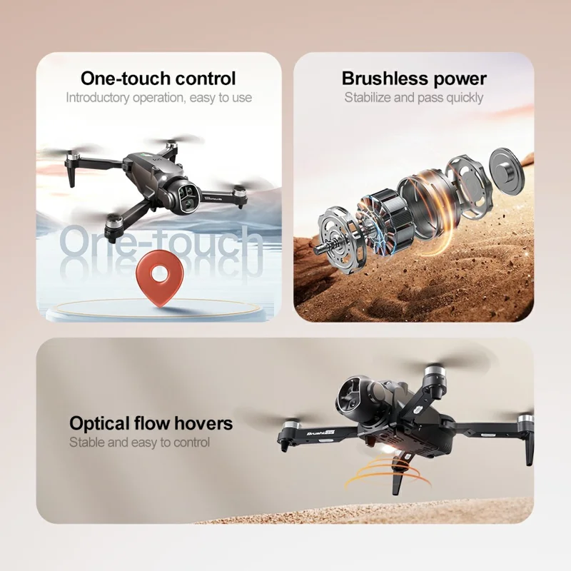 M7 Drone Ótico de Posicionamento por Fluxo de Imagem com Câmera Dupla, Dobrável, Sem Escova, FPV com Tela de 4,3 Polegadas e Controle Remoto, Bateria Única