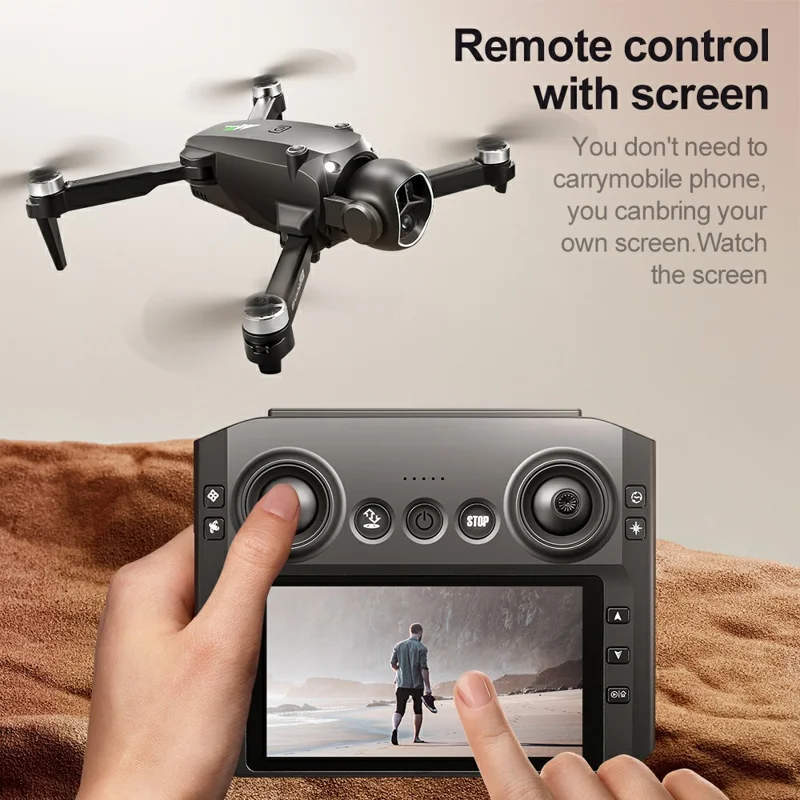 M7 Drone Ótico de Posicionamento por Fluxo de Imagem com Câmera Dupla, Dobrável, Sem Escova, FPV com Tela de 4,3 Polegadas e Controle Remoto, Bateria Única