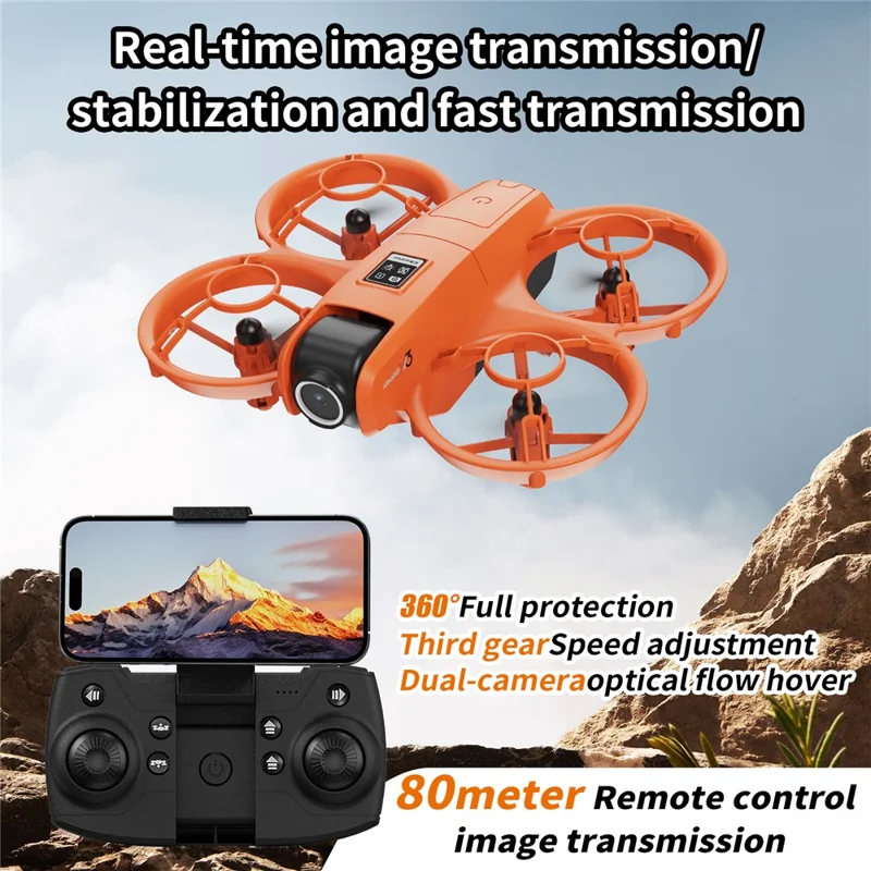 YL3 RC Drohne mit HD-Kamera Luftbildfotografie Fluggerät mit Bildschirm-Fernsteuerung / 8 GB Speicher / Einzelakku - Schwarz