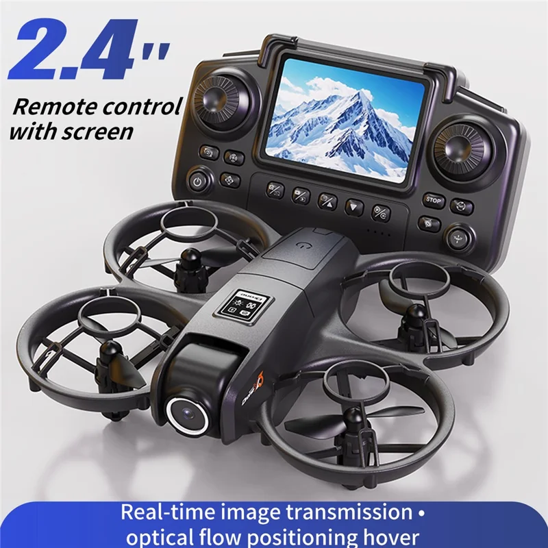 YL3 RC Drohne mit HD-Kamera Luftbildfotografie Fluggerät mit Bildschirm-Fernsteuerung / 8 GB Speicher / Einzelakku - Schwarz
