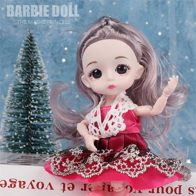 Conjunto de 3 Peças / 6 polegadas Boneco de Plástico Simulação Articulado Bonecas Princesa de Desenho Animado Meninas Brinquedo Infantil