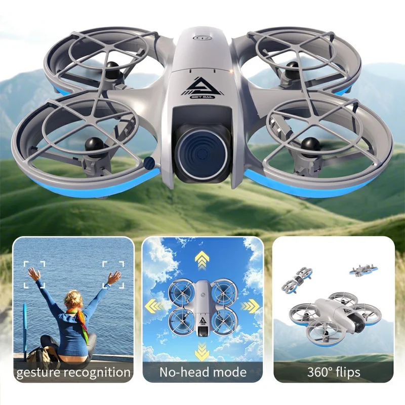 E69 Mini RC Drone Optical Flow Aerial Photography FPV Aircraft with Screen Controller, 2 Battery