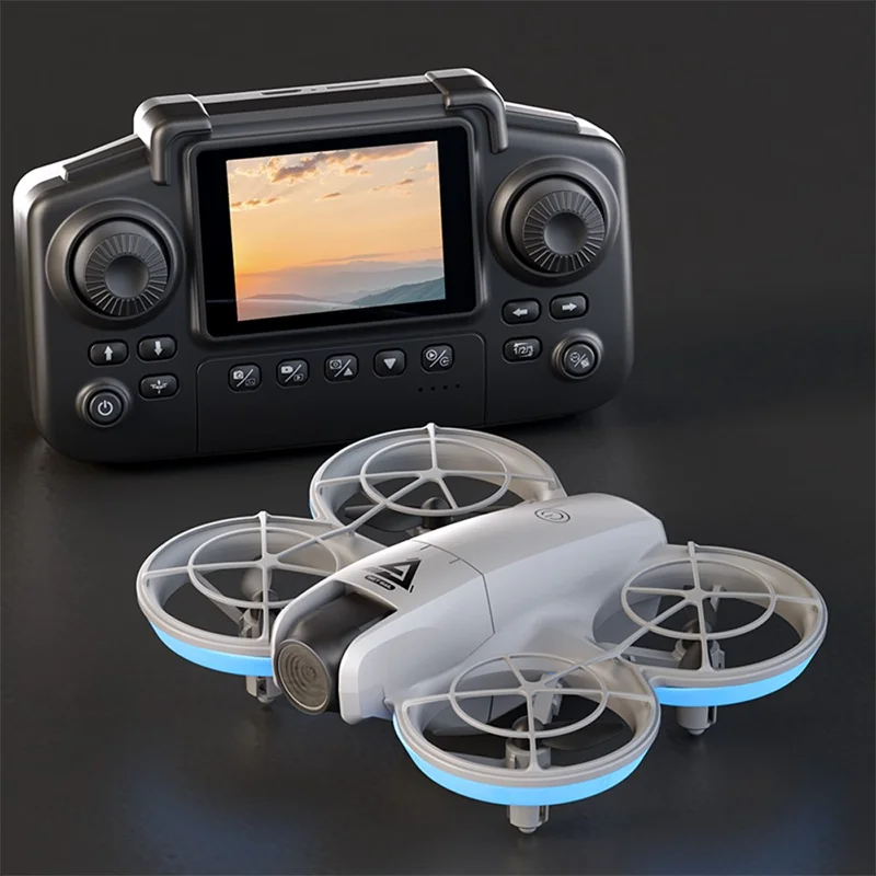 E69 Mini RC Drone Optical Flow Aerial Photography FPV Aircraft with Screen Controller, 3 Battery