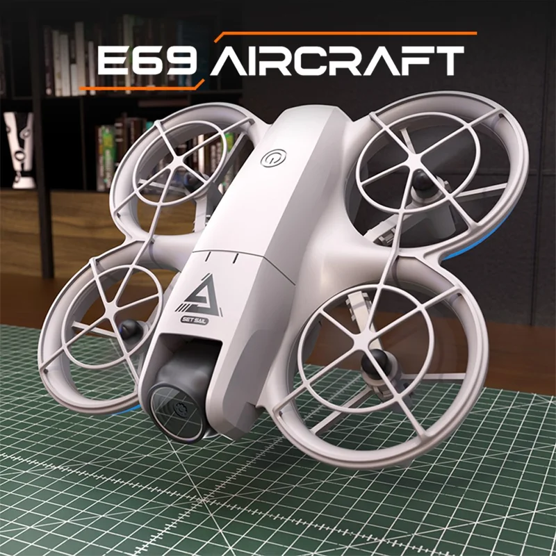 E69 Mini RC Drone Optical Flow Aerial Photography FPV Aircraft with Screen Controller, 3 Battery