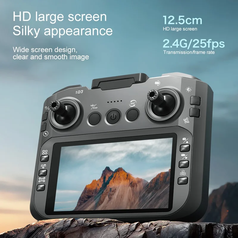 Moteur sans balai M9 Drone FPV Capteur de flux optique Évitement d'obstacles Caméra HD double Quadricoptère pliable avec écran et contrôleur, 2 batteries