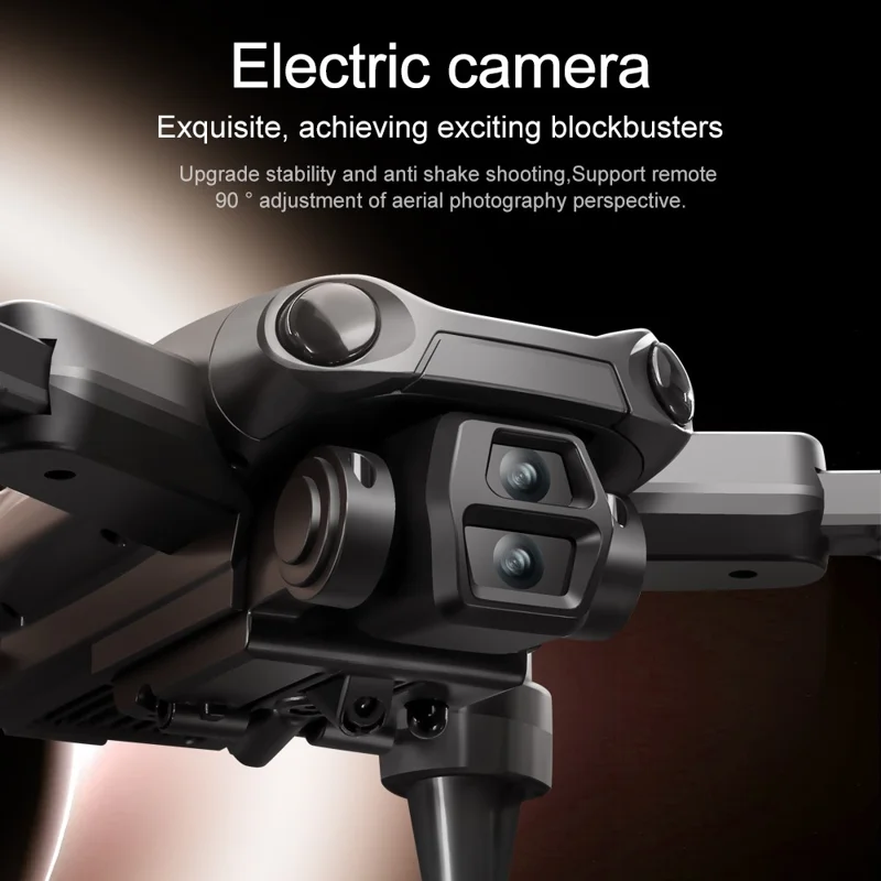 Moteur sans balai M9 Drone FPV Capteur de flux optique Évitement d'obstacles Caméra HD double Quadricoptère pliable avec écran et contrôleur, 2 batteries