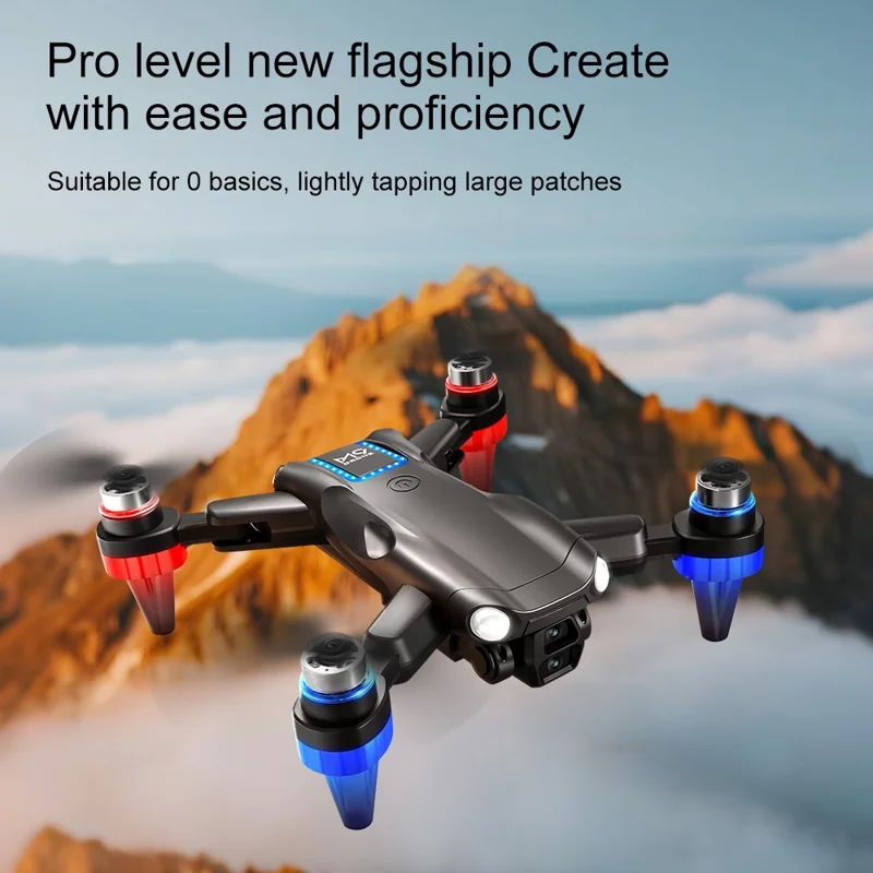 M9 Brushless Motor FPV Drone Optical Flow Obstacle Avoidance Dual HD Camera Foldable Quadcopter with Screen Controller, 3 Batteries