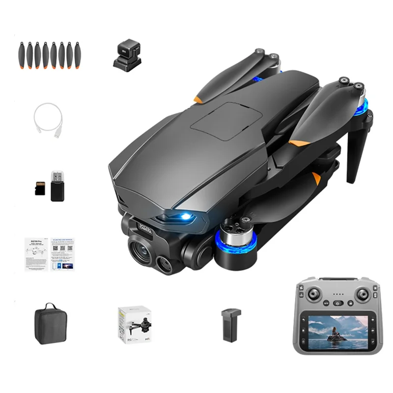 RG709Pro GPS Drone Laser Obstacle Avoidance Brushless Motor Aircraft with 4.5 Inch Screen Controller, 1 Battery