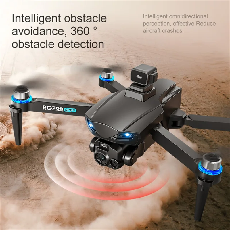 RG709Pro GPS Drone Laser Obstacle Avoidance Brushless Motor Aircraft with 4.5 Inch Screen Controller, 1 Battery