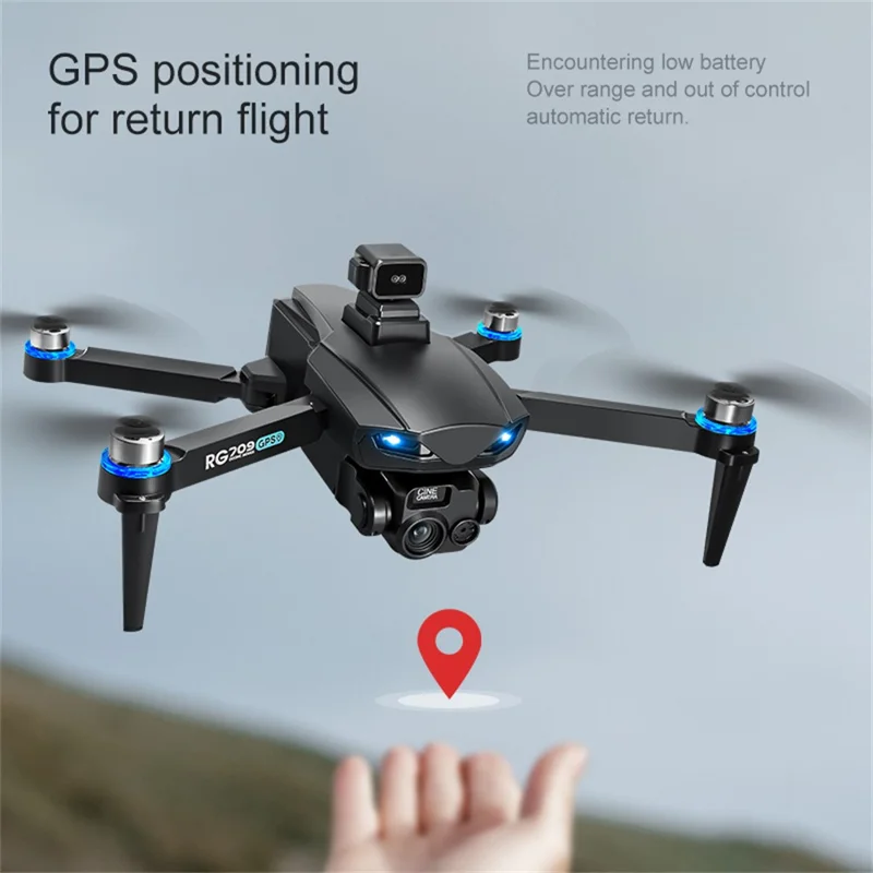 RG709Pro GPS Drone Laser Obstacle Avoidance Brushless Motor Aircraft with 4.5 Inch Screen Controller, 1 Battery