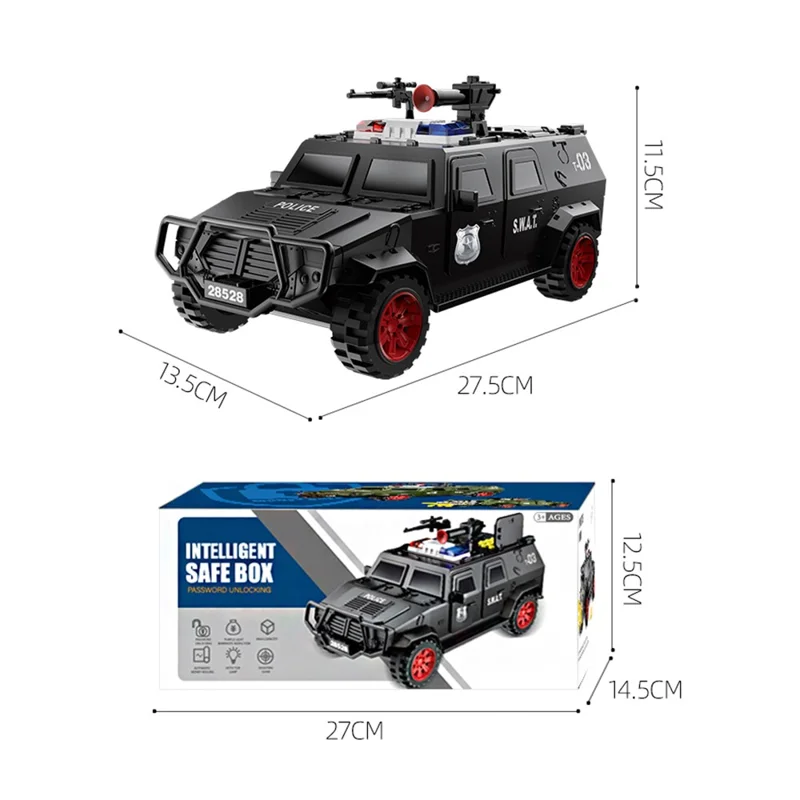 QY28528E Pengevogn Pengekasse til Børn med Manuelt Åbningsdør Sparebøsse Kreativ Tøjvognmodel til Drenge - Grøn