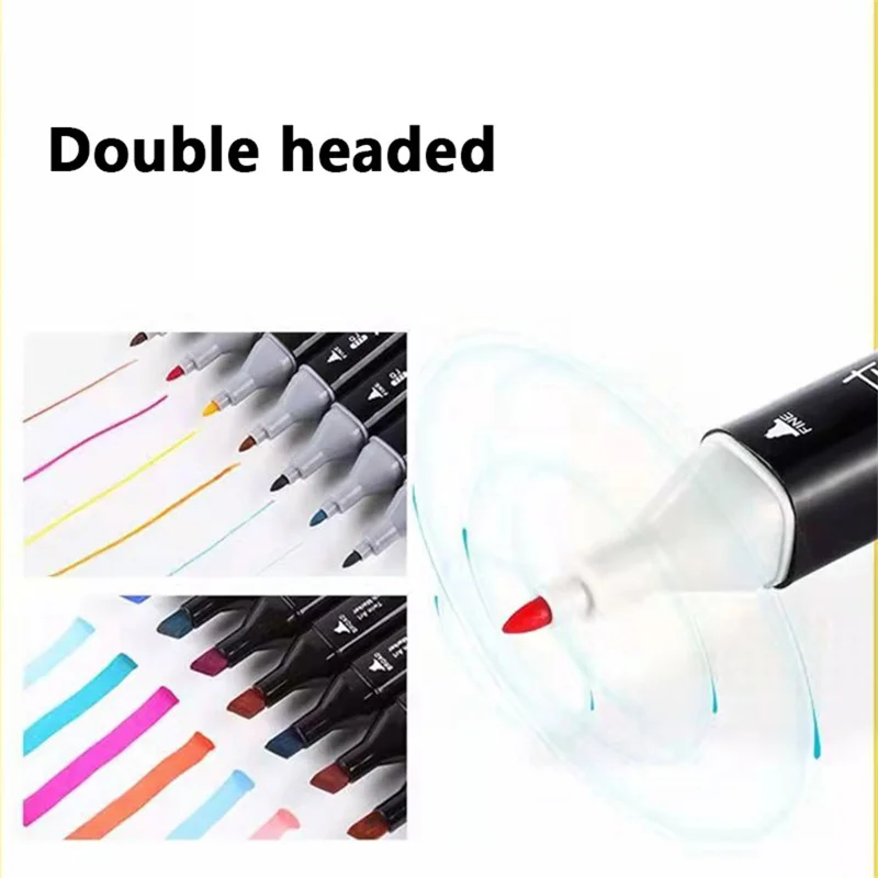 Dual Tip Marker Set 60 Colors Art Pens Drawing Markers for Students  /  Artists  /  Sketching  /  Illustration