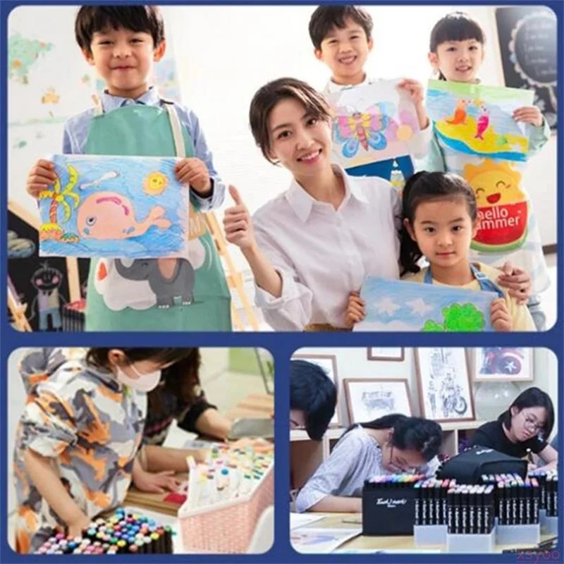 Dual Tip Marker Set 60 Colors Art Pens Drawing Markers for Students  /  Artists  /  Sketching  /  Illustration