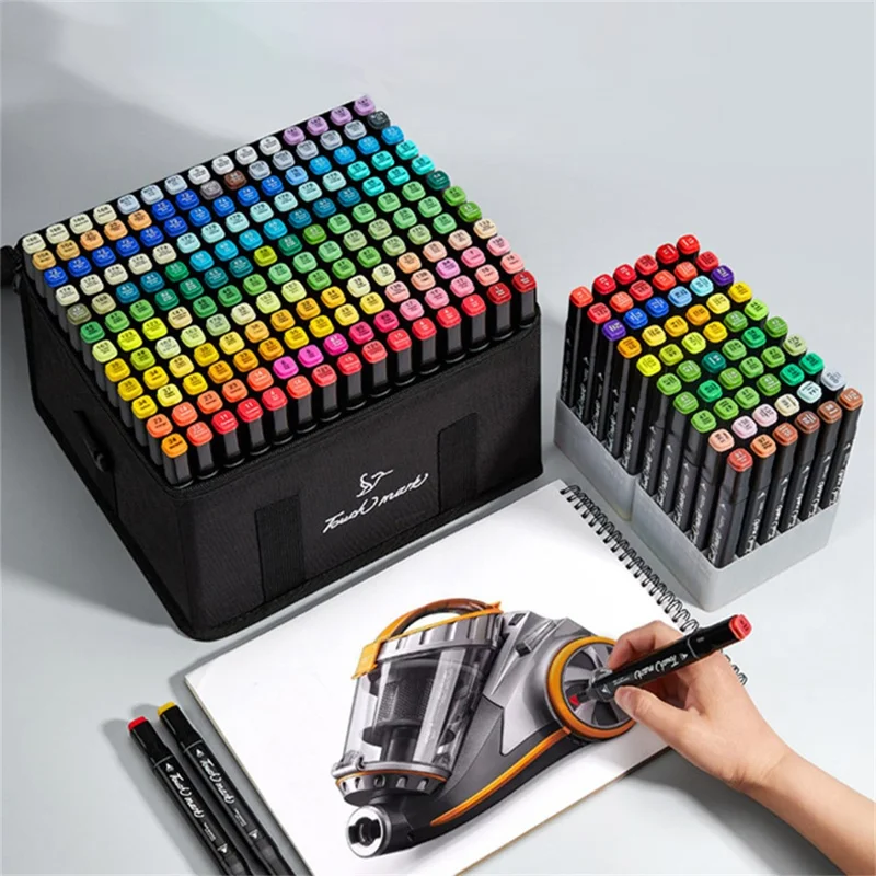 Dual Tip Marker Set 60 Colors Art Pens Drawing Markers for Students  /  Artists  /  Sketching  /  Illustration