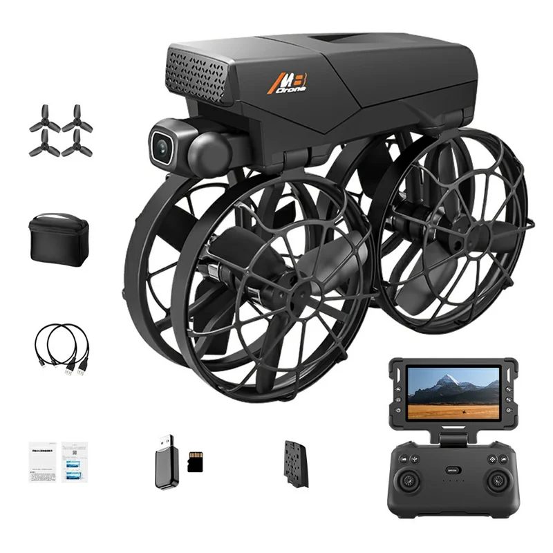 M8 Dual Camera HD Aerial Photography Foldable Drone Obstacle Avoidance WiFi FPV Aircraft with Screen Controller, with 1 Battery