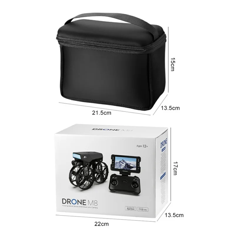 M8 Dual Camera HD Aerial Photography Foldable Drone Obstacle Avoidance WiFi FPV Aircraft with Screen Controller, with 1 Battery