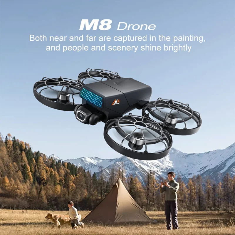 M8 Dual Camera HD Aerial Photography Foldable Drone Obstacle Avoidance WiFi FPV Aircraft with Screen Controller, with 1 Battery