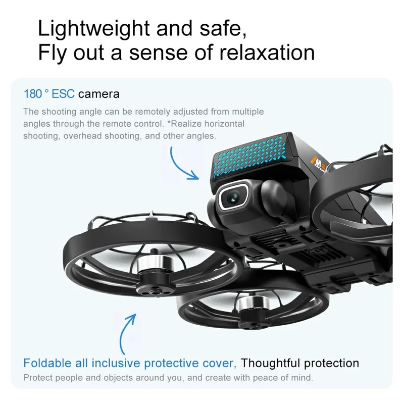 M8 Dual Camera HD Aerial Photography Foldable Drone Obstacle Avoidance WiFi FPV Aircraft with Screen Controller, with 1 Battery