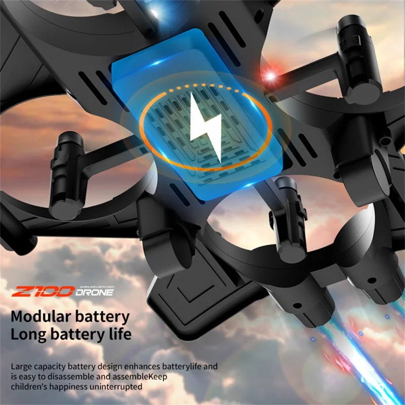 Z100 Altitude Hold Battle Drone 360 Degree Rolling Stunt Quadcopter with LED Light RC Aircraft, with 3 Batteries - Red  /  Black