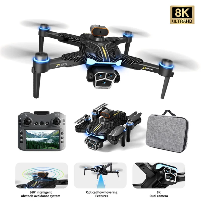 Z104 Drone GPS com Tela Remota de 4,5 Polegadas, Fotografia Aérea HD, Quadricóptero Brushless, com 2 Baterias