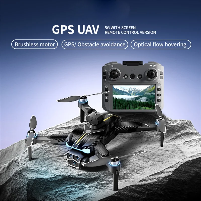 Z104 Drone GPS com Tela Remota de 4,5 Polegadas, Fotografia Aérea HD, Quadricóptero Brushless, com 2 Baterias
