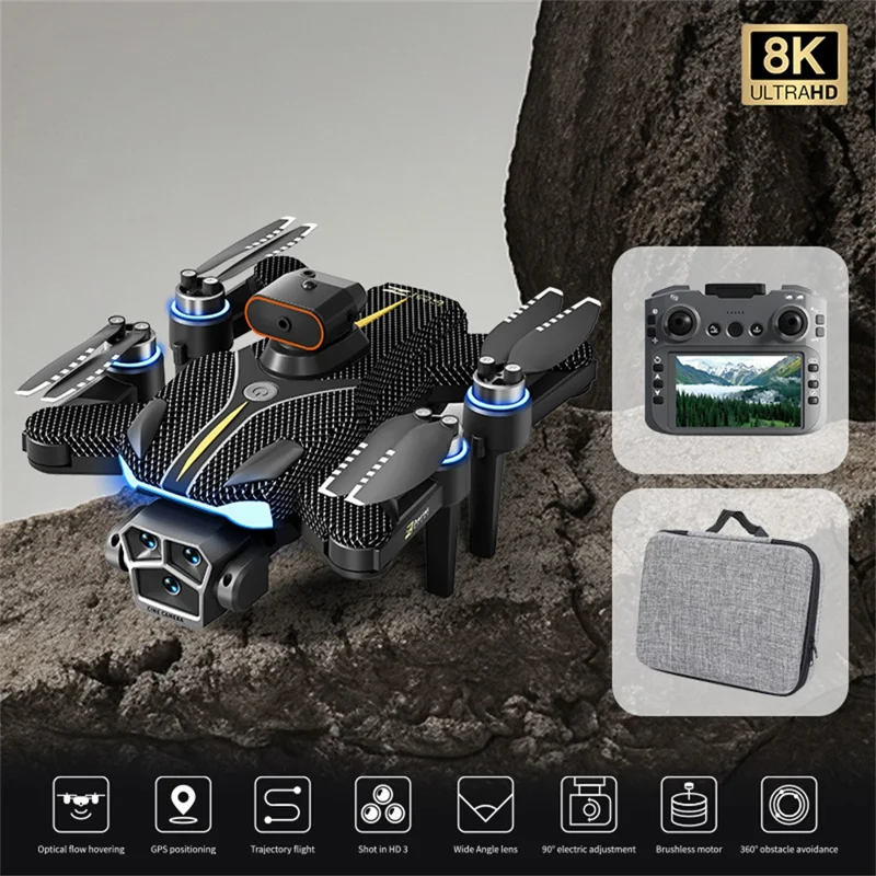 Z104 GPS-Drohne mit 4,5-Zoll-Bildschirm-Fernsteuerung, HD-Luftaufnahmen, bürstenloser Quadcopter, mit 3 Batterien