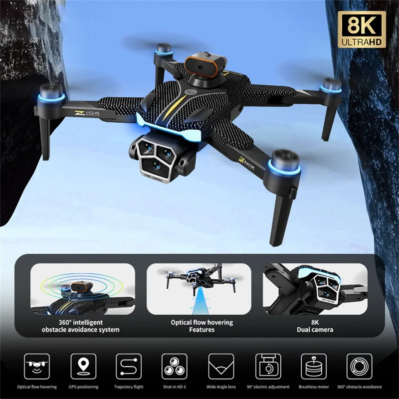 Z104 GPS-Drohne mit 4,5-Zoll-Bildschirm-Fernsteuerung, HD-Luftaufnahmen, bürstenloser Quadcopter, mit 3 Batterien