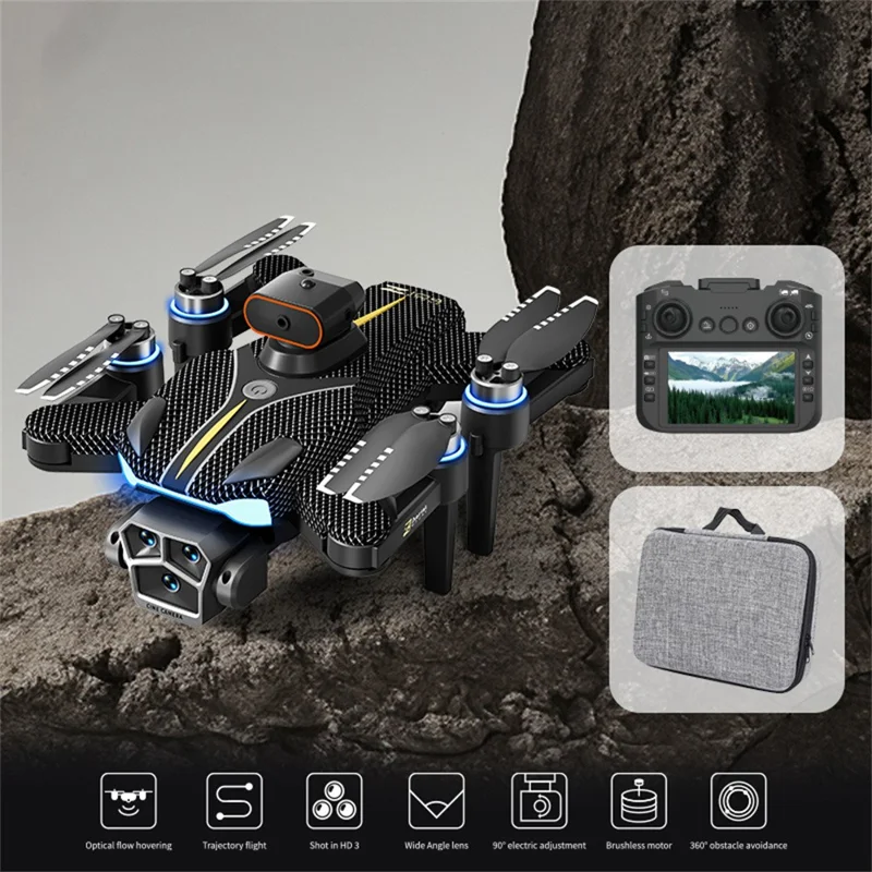 Z104 Standard Version Brushless Drone med 4,3 tommer skærm fjernbetjening Optical Flow Positioning Aircraft, med 2 batterier