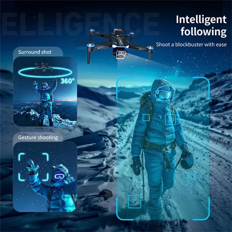 Z104 Standard Version Brushless Drone med 4,3 tommer skærm fjernbetjening Optical Flow Positioning Aircraft, med 2 batterier