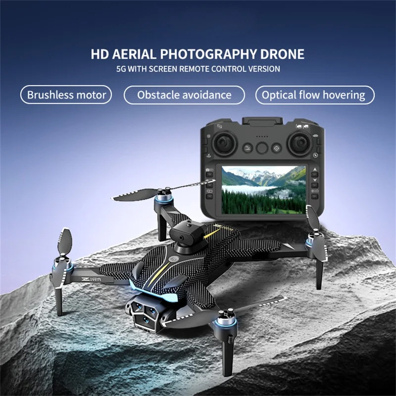 Z104 Standard Version Brushless Drone med 4,3 tommer skærm fjernbetjening Optical Flow Positioning Aircraft, med 2 batterier
