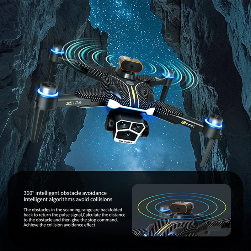 Drone Brushless Versão Padrão Z104 com Controle Remoto de Tela de 4,3 Polegadas, Posicionamento de Fluxo Óptico, Aeronave com 3 Baterias