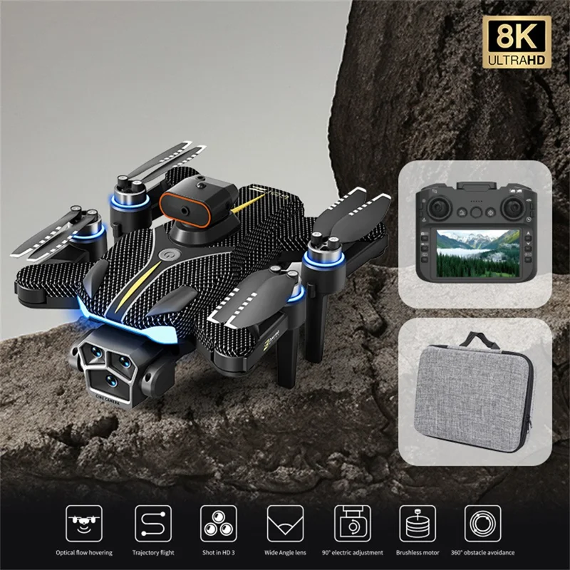 Drone Brushless Versão Padrão Z104 com Controle Remoto de Tela de 4,3 Polegadas, Posicionamento de Fluxo Óptico, Aeronave com 3 Baterias