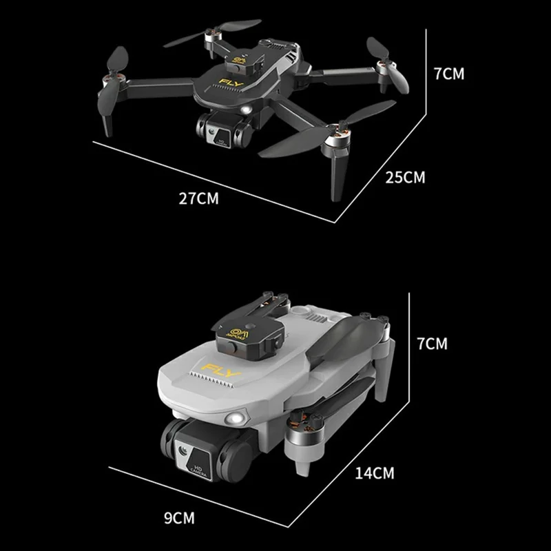 Z102 EIS Gimbal Foldable RC Quadcopter Dual Camera Optical Flow Positioning Brushless Drone, with 2 Batteries - Black