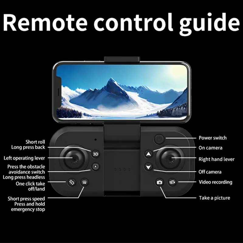 Z102 EIS Gimbal Foldable RC Quadcopter Dual Camera Optical Flow Positioning Brushless Drone, med 3 batterier - Sort
