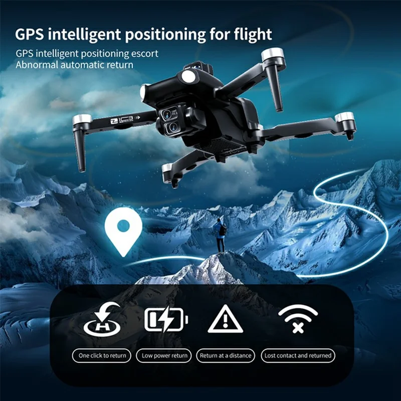 Z103 Laser Obstacle Avoidance GPS Drone Dual Camera Aerial Photography Aircraft with 4.5 Inch Screen Controller, with 2 Batteries