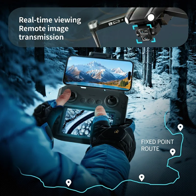 Z103 Laser Obstacle Avoidance GPS Drone Dual Camera Aerial Photography Aircraft with 4.5 Inch Screen Controller, with 2 Batteries