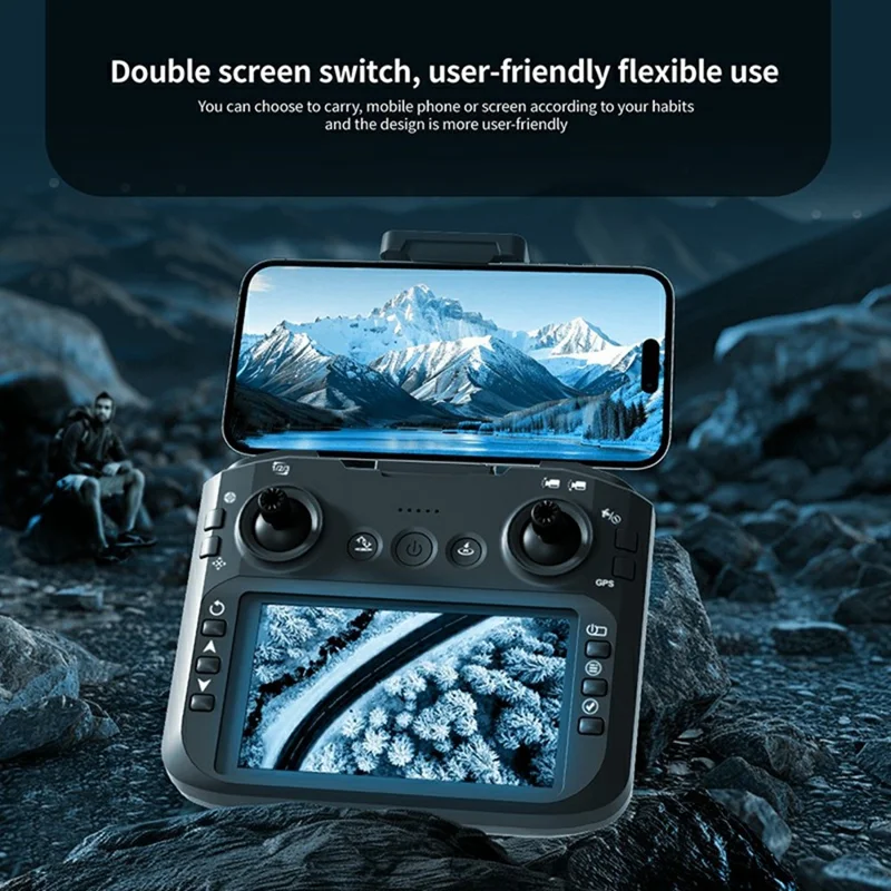 Z103 Laser Obstacle Avoidance GPS Drone Dual Camera Aerial Photography Aircraft with 4.5 Inch Screen Controller, with 2 Batteries