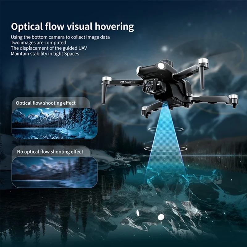 Z103 Laser Obstacle Avoidance GPS Drone Dual Camera Aerial Photography Aircraft with 4.5 Inch Screen Controller, with 2 Batteries