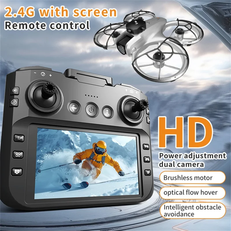 Z4 HD FPV Drone Brushless Optical Flow RC Quadcopter with 4.3 Inch Screen Remote Control, with 1 Battery