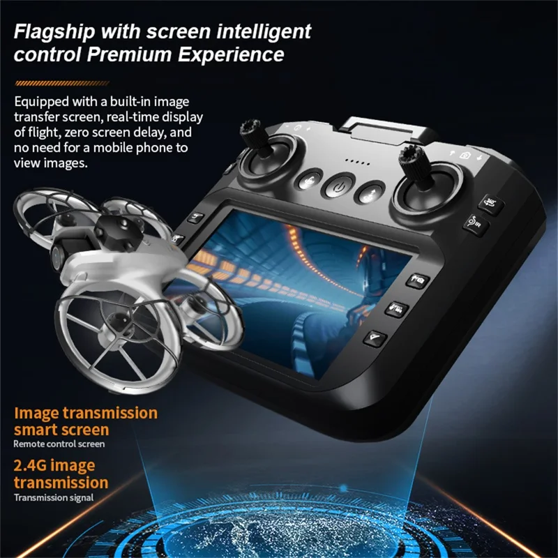 Z4 HD FPV Drone Brushless Optical Flow RC Quadcopter with 4.3 Inch Screen Remote Control, with 1 Battery